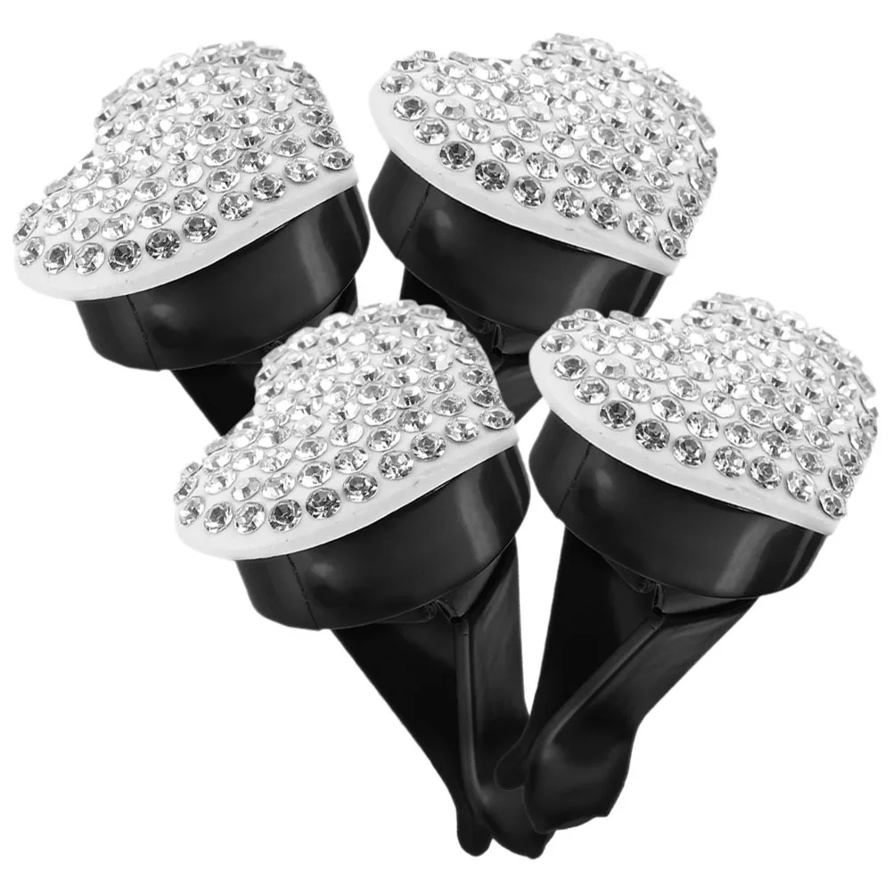 

4Pcs Car Air Vent Clips Heart Shaped Rhinestone Car Aroma Freshener Clips Elegant Auto Interior Decor Vent Clips,