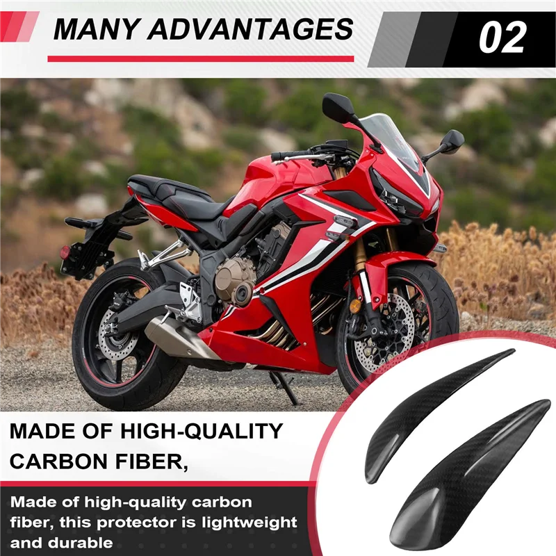 

Защитный чехол для топливного бака из углеродного волокна для Honda CBR650R CB650R 2019-2023, украшение в виде ракушки мотоцикла, скользящая крышка