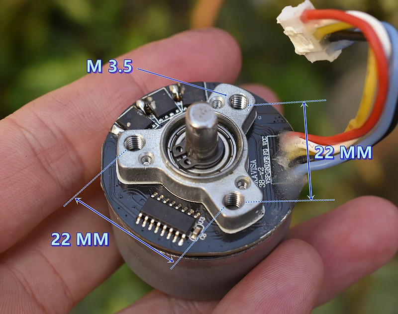 مسدس وتر غشائي محرك بدون فرشاة TY3816B Micro DC12V يدعم التحكم في سرعة PWM للدوران الأمامي والخلفي #6