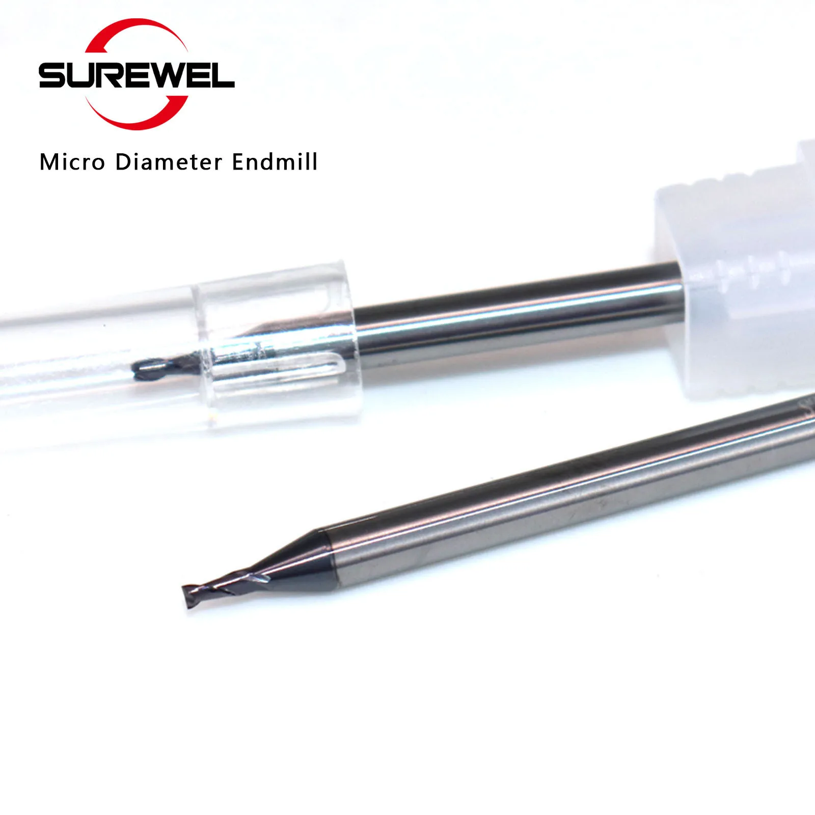 SUREWEL HRC55°-HRC65° 2 เม็ดมีดเส้นผ่านศูนย์กลางไมโครหัวกัดความแม่นยําเครื่องมือมิลลิ่งสําหรับงานที่มีรายละเอียดและการตกแต่ง