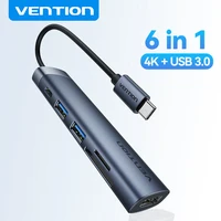 Vention USB C HDMI HUB 4K @ 30Hz USB 3,0 adaptador PD 100W Hub SD TF lector de tarjetas divisor para MacBook iPad Pro Samsung Dell portátil