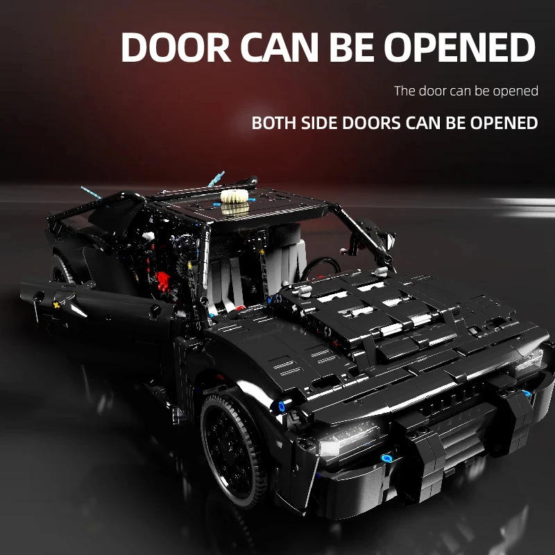 1828PCS Bat Car Building Blocks Technology Supercar Car Model Bricks Set With Light Kids DIY Educational Toys Desktop Deco