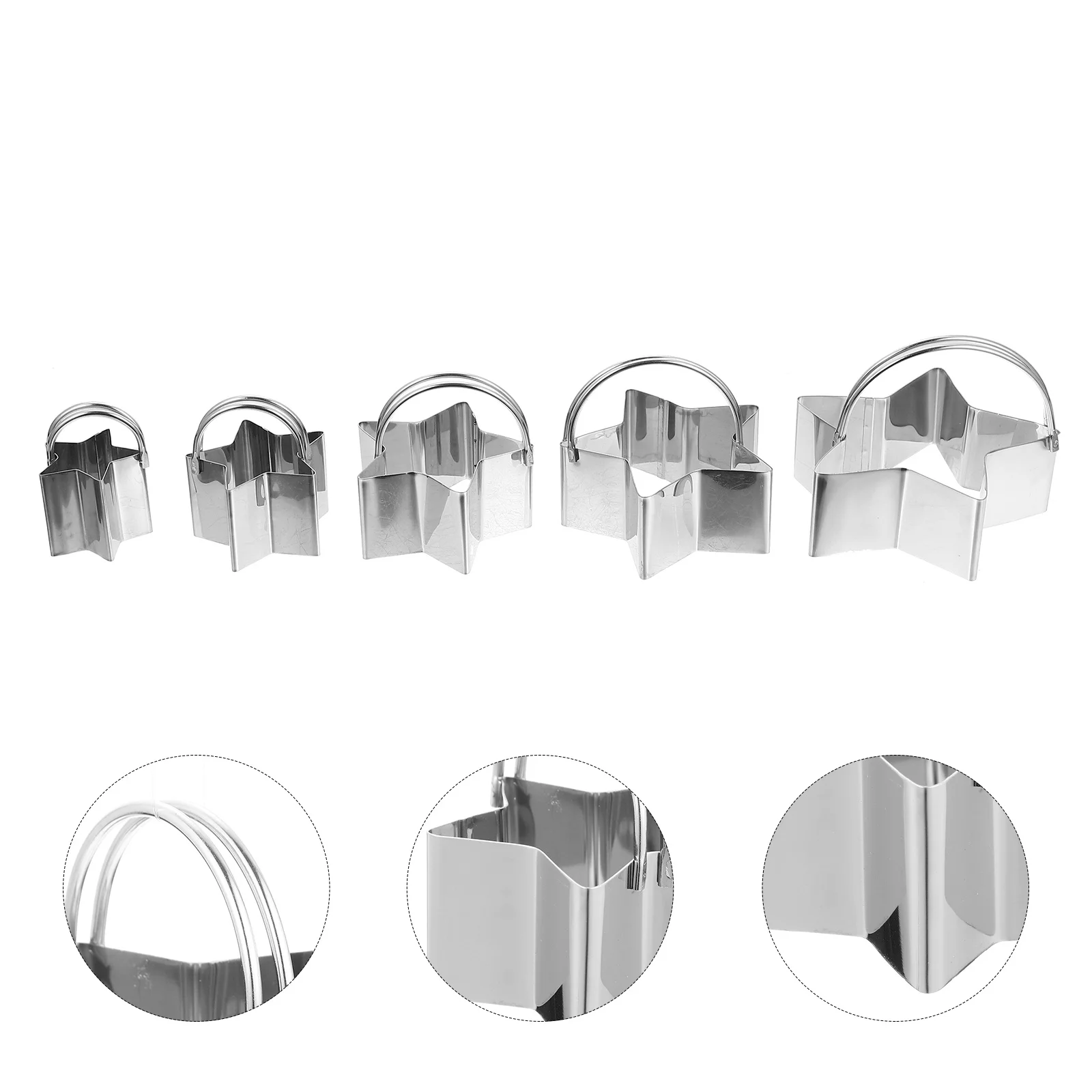 

5pcs Star Shape Dough Cutters Baking Molds Biscuit Diy Molds Cookie Shaping Tools Baking Supplies Reusable Stainless Steel Small