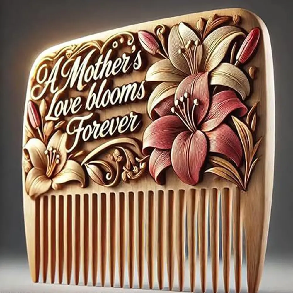 

Fashion Natural Wood Carving Combs Comfortable Hand-Carved Mother's Day Comb Anti-Static Massage Wood Comb Mother's Day Gift
