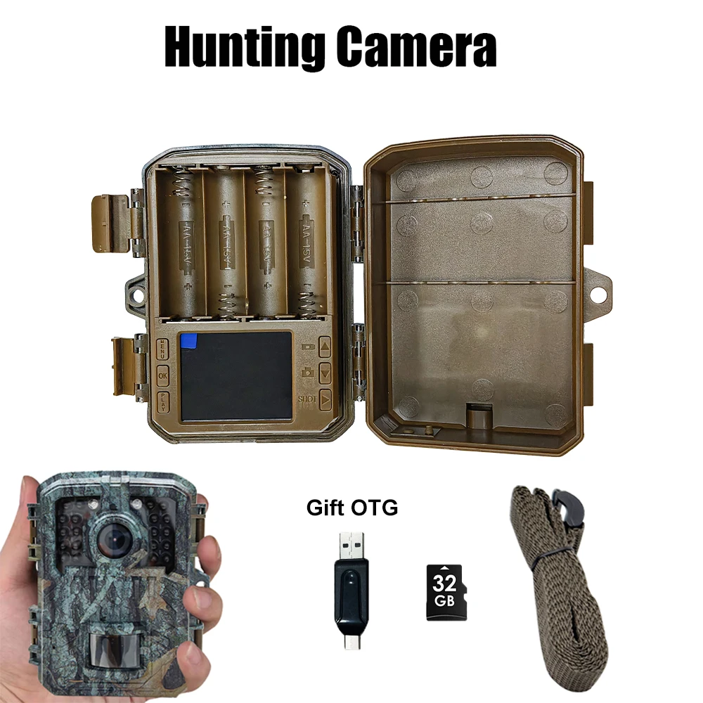 Mini cámara de caza de rastreo, cámara de cazador salvaje MiniDL003, 16MP, 1080P, cámaras de animales salvajes, visión nocturna, trampas fotográficas, vigilancia