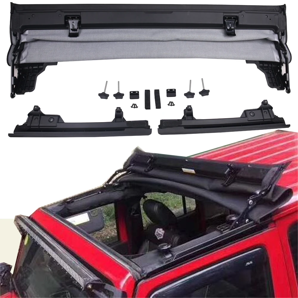 SXMA J311 Car Ceiling Soft Top Canvas Push Pull Sunroof Canvas Rain Heat Insulation For Jeep Wrangler JK 2007-2017