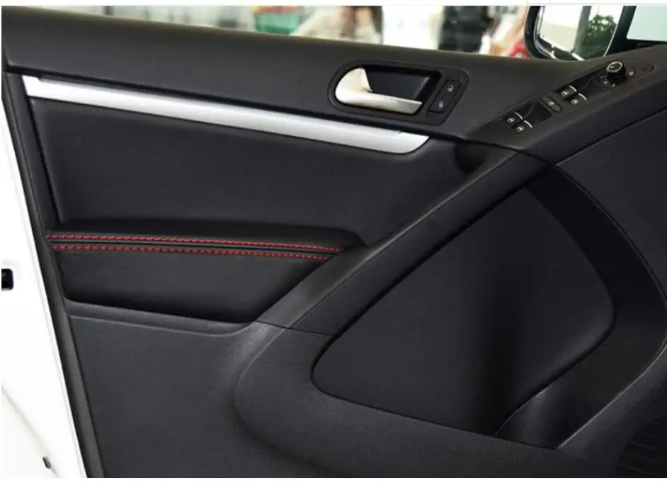 For VW Tiguan 2007 2008 2009 2010 2011 2012 2013 2014 2015 Microfiber Door Panels Armrest Leather Protective Cover car interior