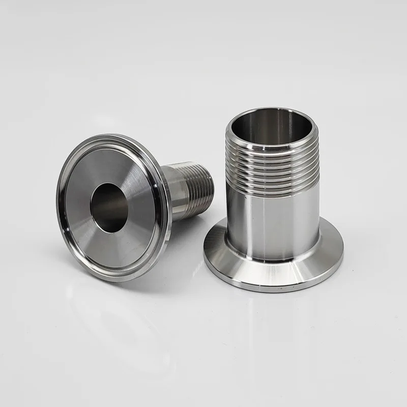 304 Stainless Steel Quick-loading Clamp Type Chuck External Teeth, Sanitary Grade Thread Buckle Joint, Straight External Thread
