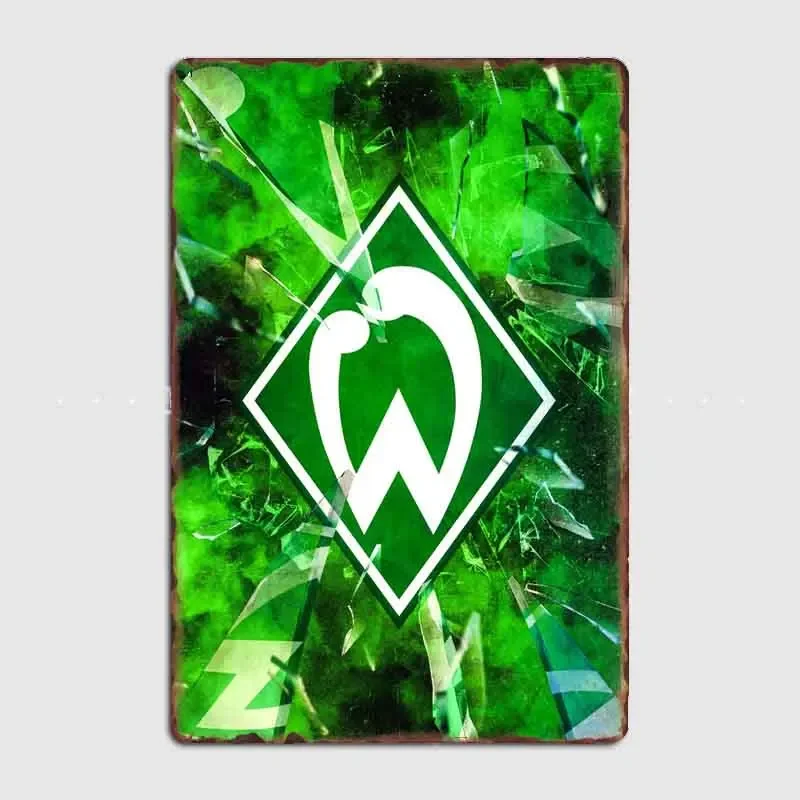 SV Werder Bremen تسجيل نادي كرة القدم شعار الرجعية لوحة معدنية المشارك نادي ديكور المنزل بار الكهف تين تسجيل حانة غرفة ديكور جدار ديكور