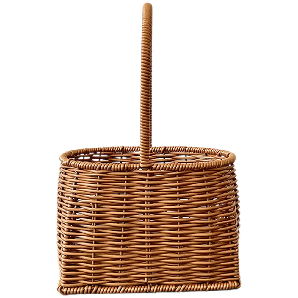 

Rattan Woven Basket Storage Container Vintage Safe Material Wedding Birthday Baby Shower Gift Box Portable H