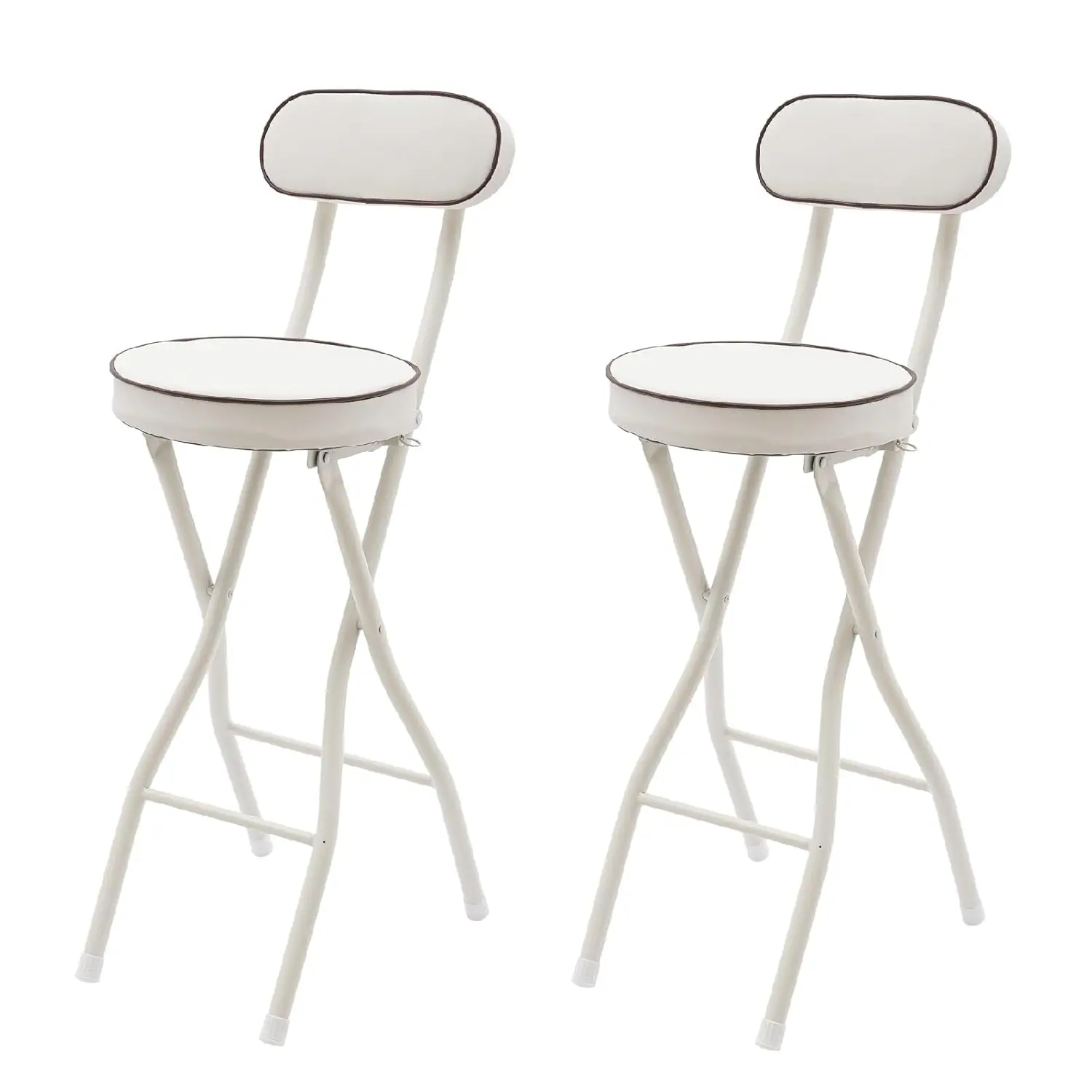 

2 Pcs Folding Stool, 25.6 in Cushioned Padded Folding Stool Portable Bar Stool with Back for Camping Kitchen Home, Customized