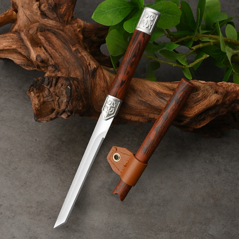 2024 New stainless steel sharp fruit knife, barbecue small straight knife, high-end portable EDC pocket knife, steak knife