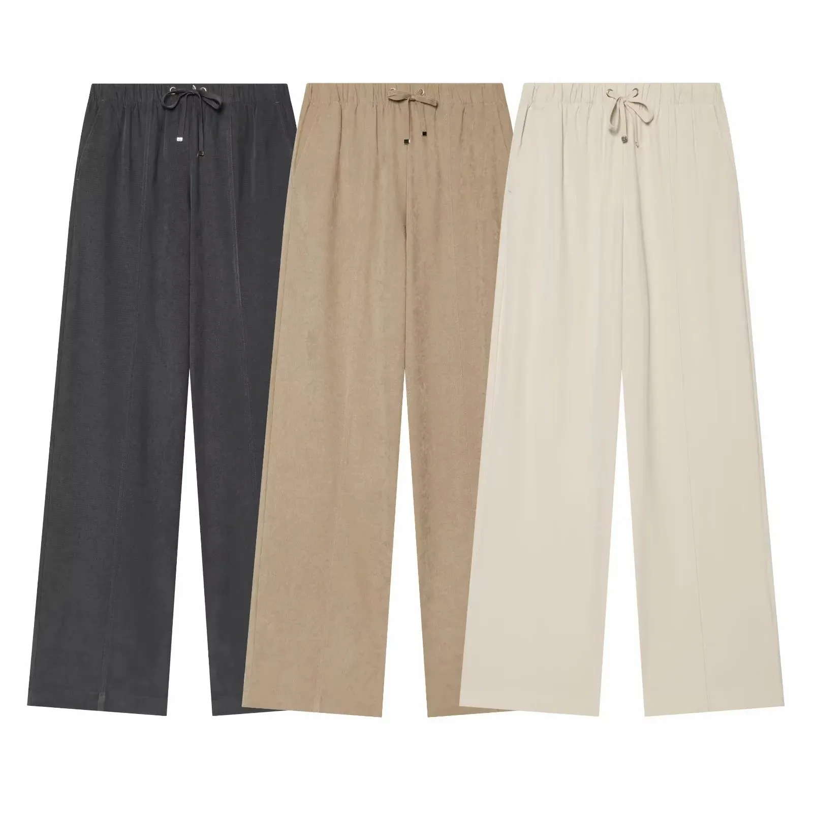 Damen-Hosen-Set 2-teilig, Neu 2026, Kapuzenjacke mit Reißverschluss, Weite Hose mit Kordelzug, Damen-Outfit – Detail 5