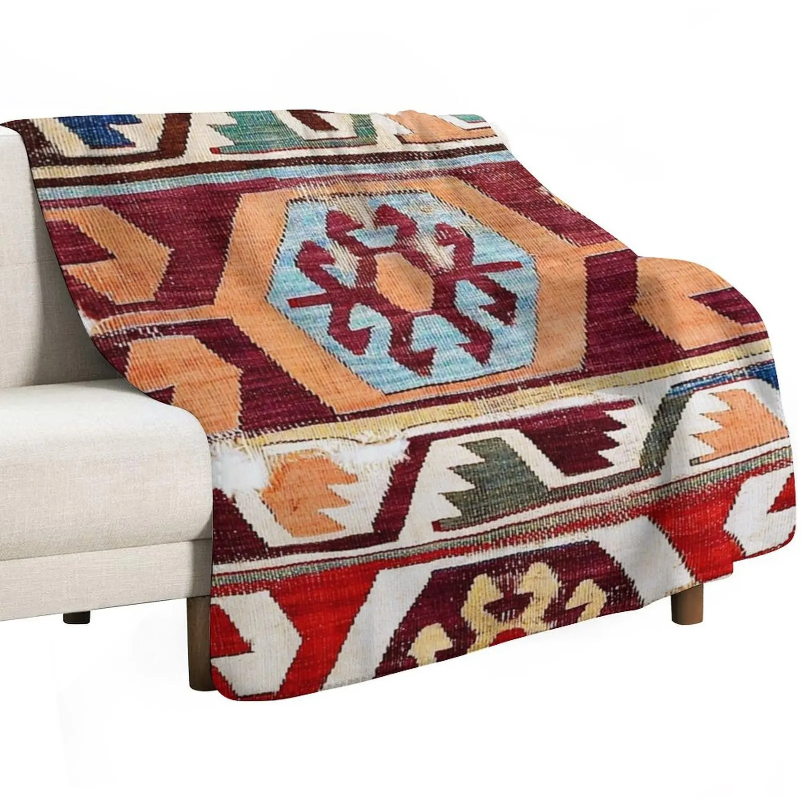 Konya 18th Century Central Anatolian Kilim Print Throw Blanket anime For Sofa Thin Sofas Plush Giant Sofa Blankets