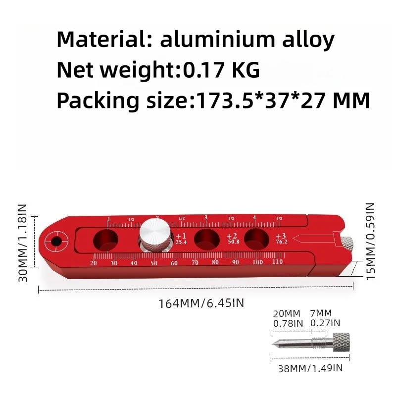 Allsome kompas do rysowania drewna okrągły stop Aluminium regulowany miernik do pisania narzędzie do rysowania przemysłowych