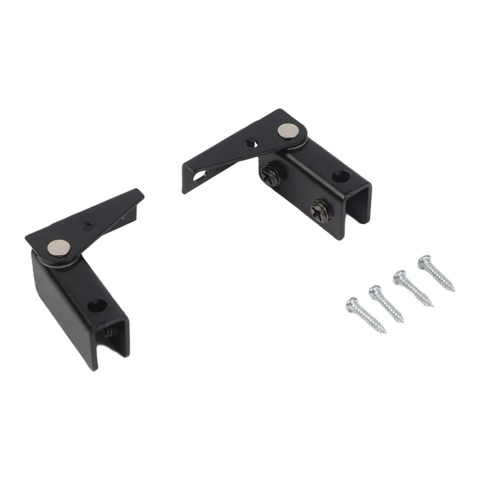 Non Porous Stainless Steel Glass Door Hinges 2PCS for Display Cabinets Magnetic Touch with Adjustable Screws Fit Glass 5 8mm