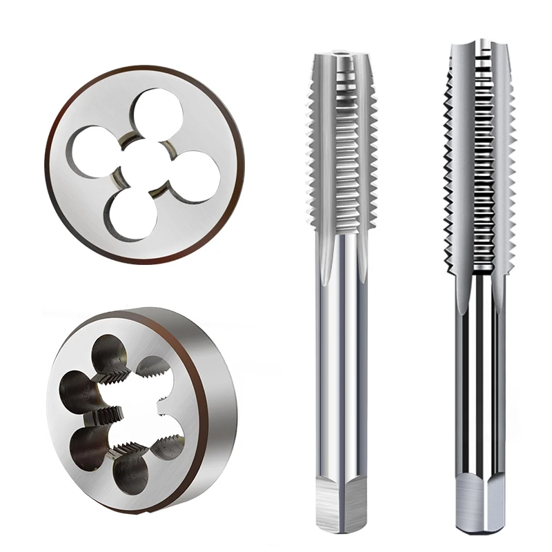 M2-M12 Thread Tap and Die, Mão direita Metric Screw Threading Tapping Tools, Broca Plug Machine