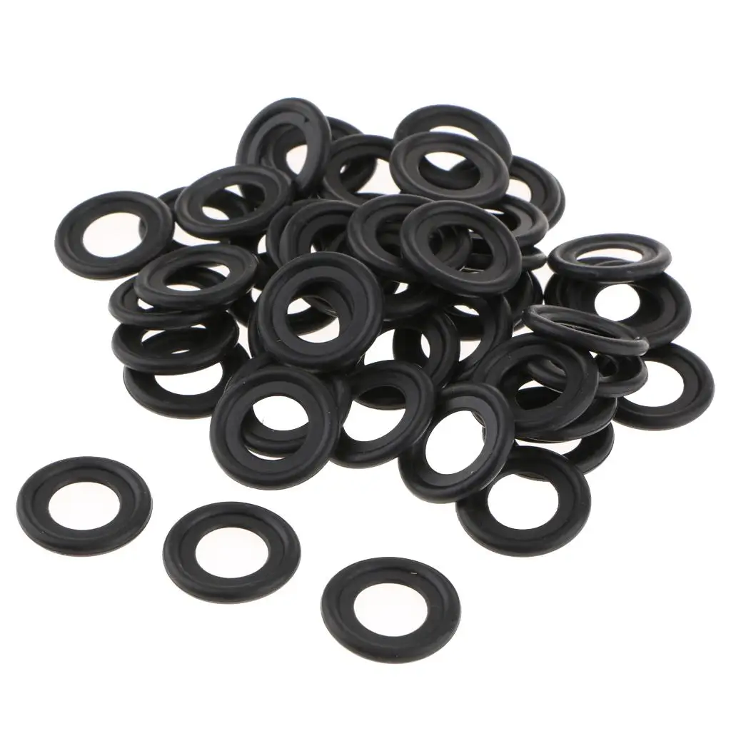 

50 Pieces Oil Drain Plug Gasket Seal Rubber Black for