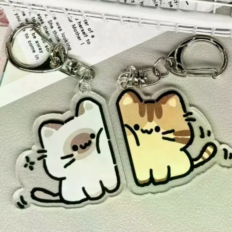 1pair Cute Cat Keychain Pendant, Matching Couple Backpack Keychain