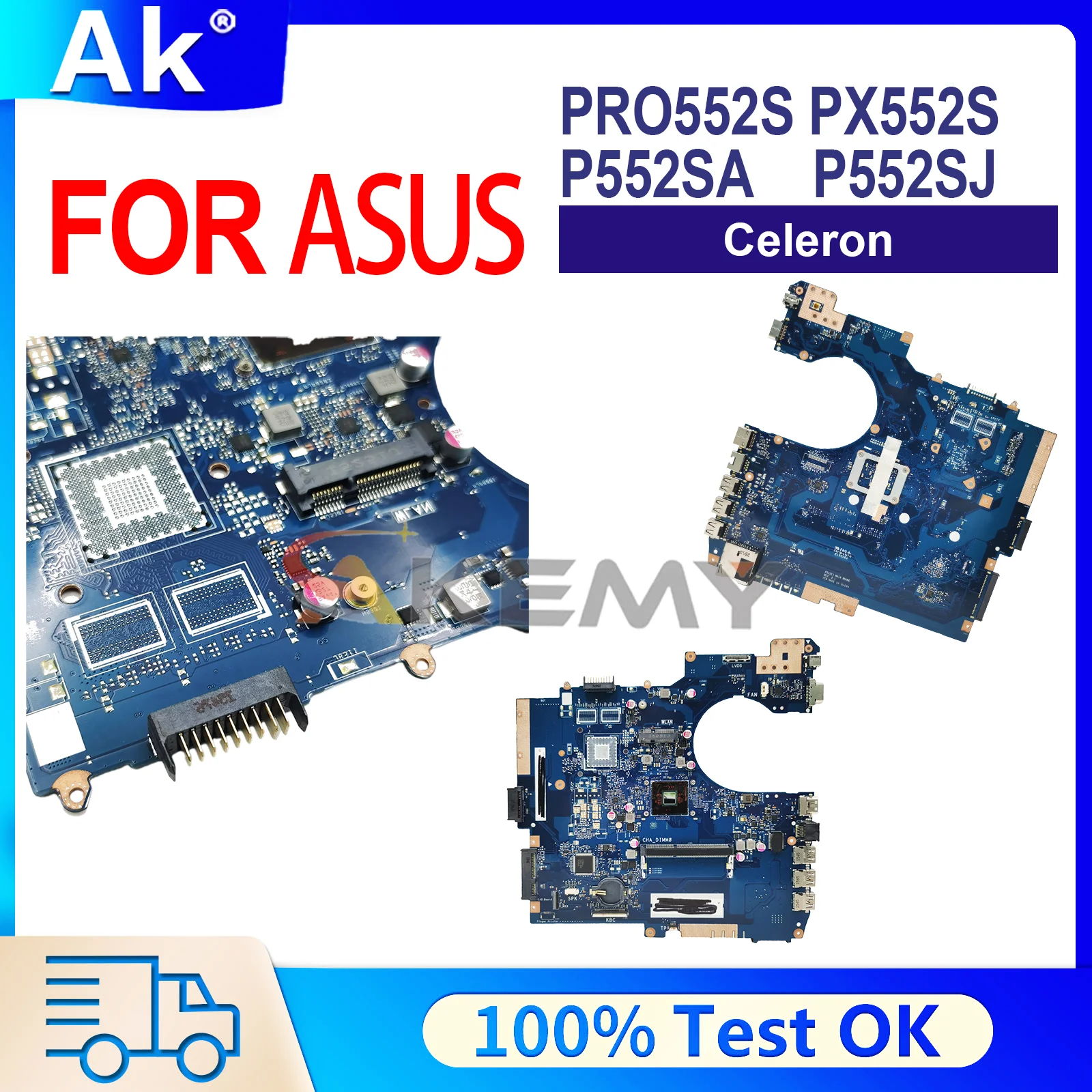 

Материнская плата P552SA для ноутбуков ASUS ProArt P552SJ, PE552S, P552SA, PX552S, PRO552S, P552S с процессором Celeron, 100% протестирована, в наличии.