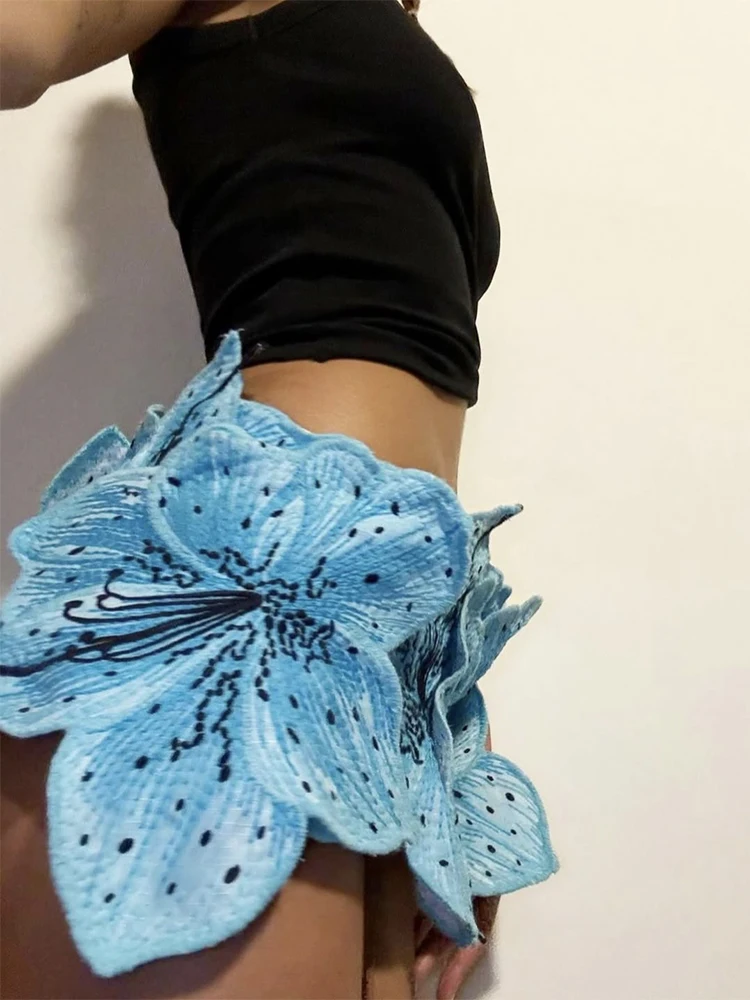 

YOUR BUMP CURVE 2025 Embroidered 3D Flower Pattern Tight Low-Rise Mini Zipper Mini Skirt Sexy women Performance Costume