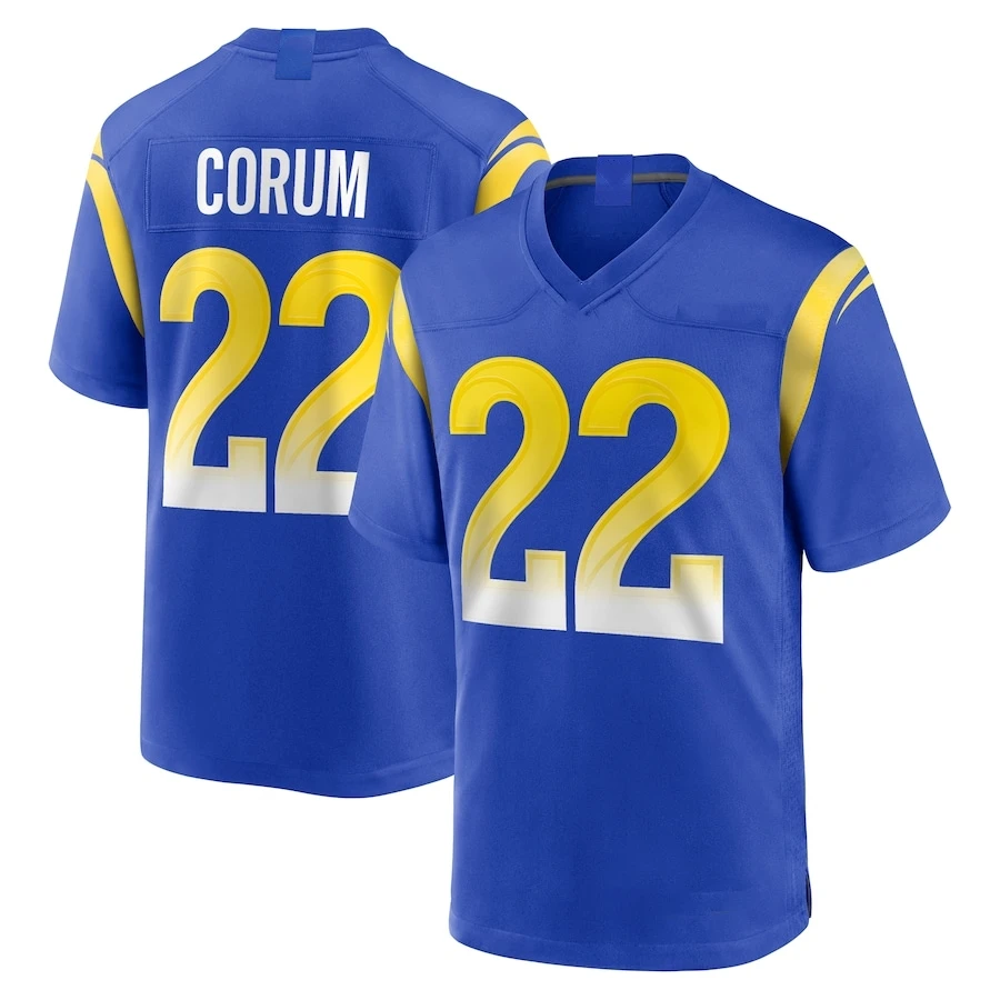 Customized Los Angeles Embroidered Football Jerseys Men Women Youth Nacua Kupp Corum Football Shirts