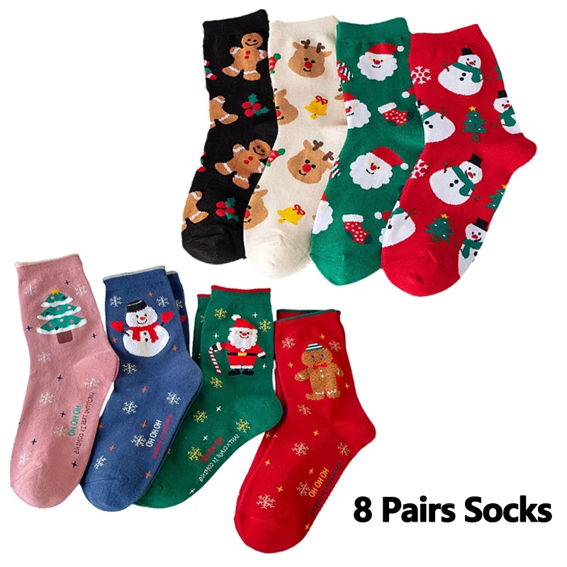 

Cute Christmas Socks Cotton Breathable Fashoin Funny Middle Tube Sock Comfortable Casual Warm Winter Gift