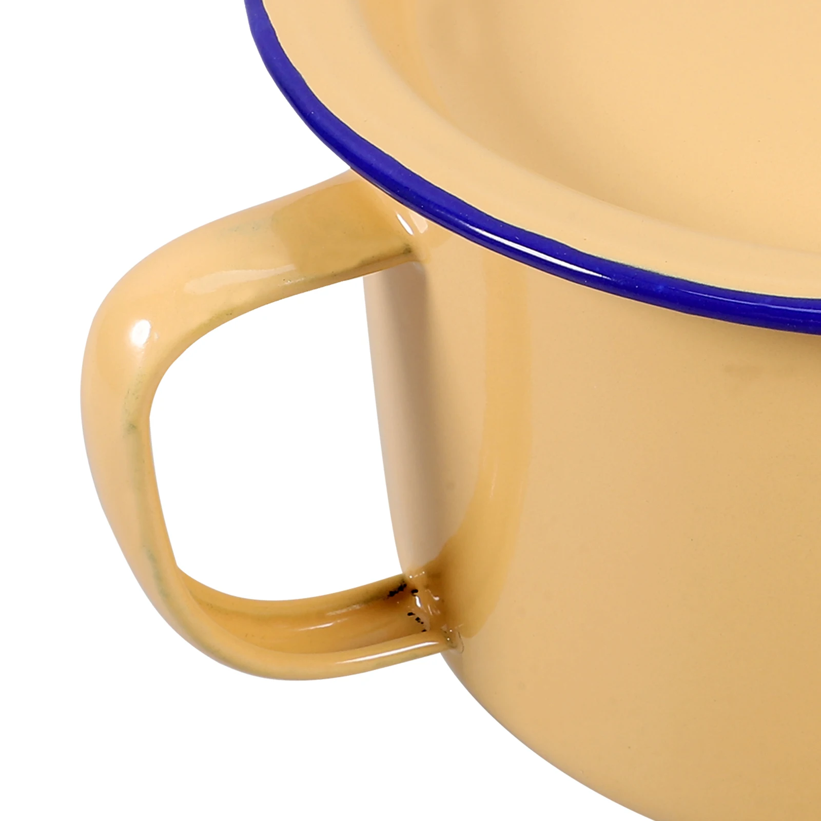 

1pcs Vintage Enamel Ramen With Lid Large Soup Noodle Bowl Handle Retro Dessert Cereal Bowl Kitchen Home Restaurant Tableware