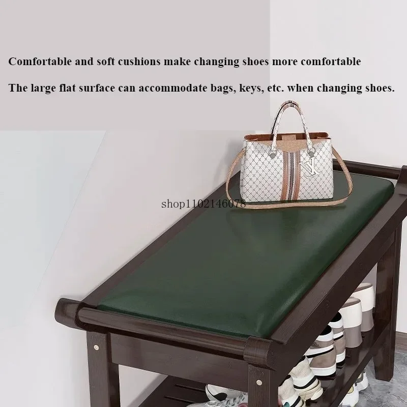 Nordic Entry Door Shoe Changing Stool Light Luxury Shoe Senior Stool Shoe Cabinet Integrated Long Senior Stool Soft Seat Cushion