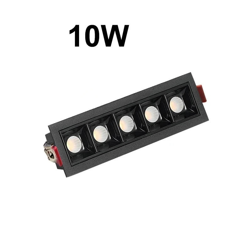 new LED line Downlight Recessed Rectangle Grille Ceiling Lamp 10W 20W 30W AC85~265V LED Spot Light For Home Shop Decor Living