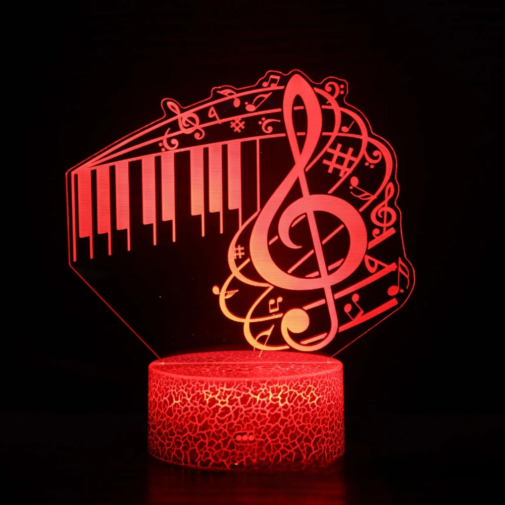 

Ночная музыкальная нота, подарки для девочек, 3D-иллюзионная лампа, меняющая цвет, музыкальный ночник для украшения детской комнаты, подарки на день рождения