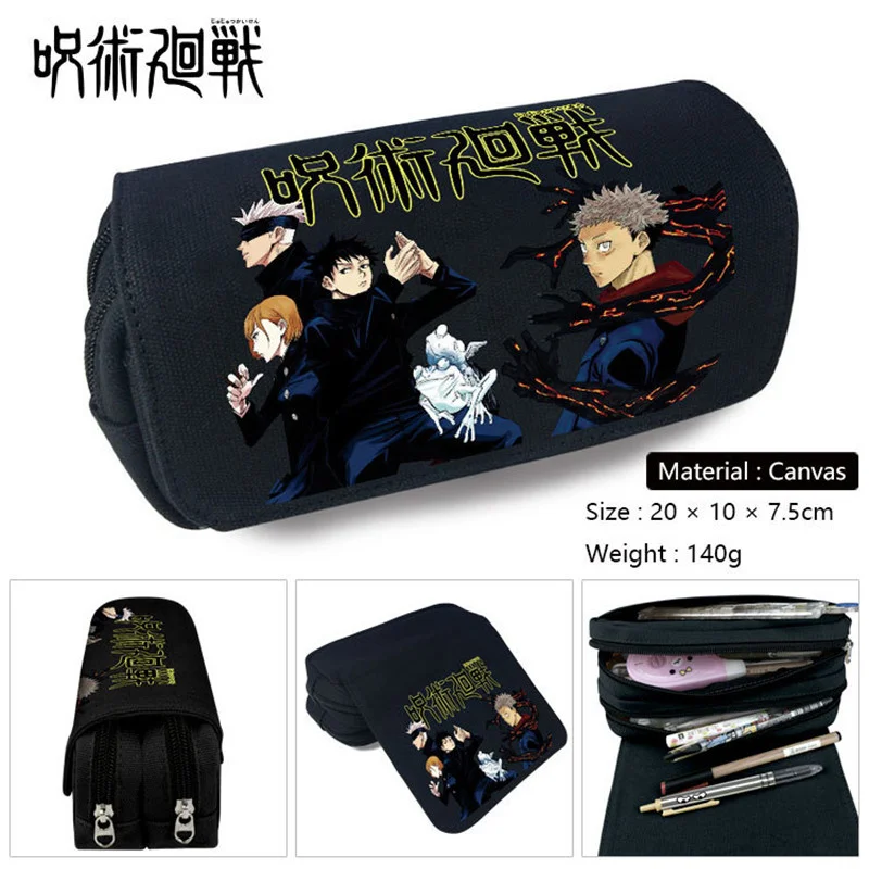 New Jujutsu Kaisen Itadori Yuji Pencil Case Student School Pen Zipper Stationery Bag Cartoon Boys Girls Make-up Cosmetic Case