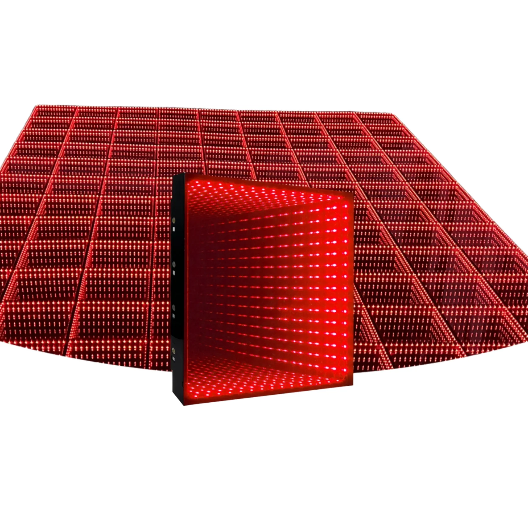 Magnetic 3D LED Dance Floor 50x50cm 3D Infinity Mirror Wireless RGB LED Panel Theme Park 500kg Load-Bearing IP33 Rated Wedding