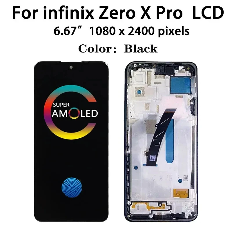 AMOLED TFT For infinix zero x pro X6811 X6811B LCD Display Touch Screen Assembly For infinix zero x Panel Digitizer replace