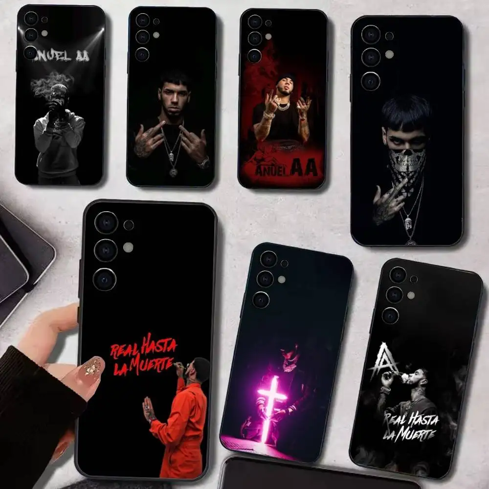 Funda de teléfono A-Anuel Rapper AA para Samsung S25,S24,S21,S22,S23,S30,Ultra,S20,Plus,funda negra de silicona suave