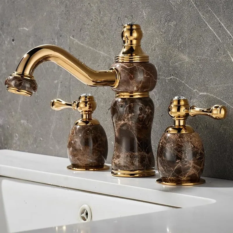 

Змеситель для ванной комнаты из золота и нефрита, широко распространенный смеситель для раковины, розовое золото, роскошный смеситель для раковины, смеситель для раковины в душевой комнате