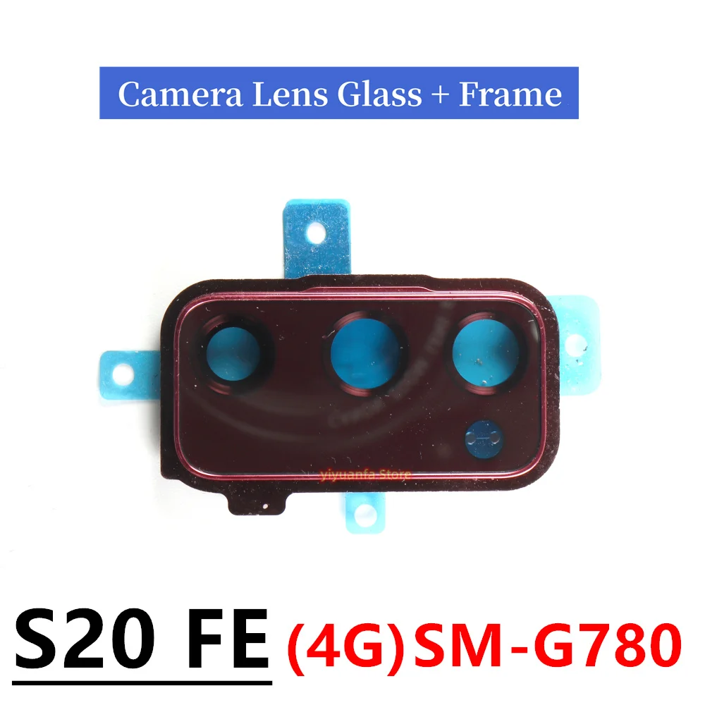 For Samsung Galaxy S20 Fe 4G 5G G780 G781 Rear Camera Glass Lens Back Camera Glass Cover Frame S20FE Replacement Parts