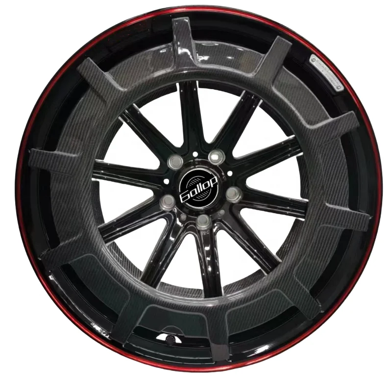 Gallop 2024 New 4 Pieces 20-22 Inch Carbon Fiber Cover Custom Alloy Forged 5x112/120/130 ET30mm Wheels