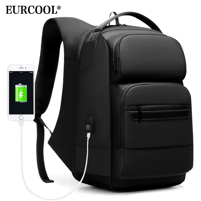 

EURCOOL Travel Backpack Men Multifunctional 15.6 inch Laptop Space Bag Mochila Water Repellent Teenage Business n1856