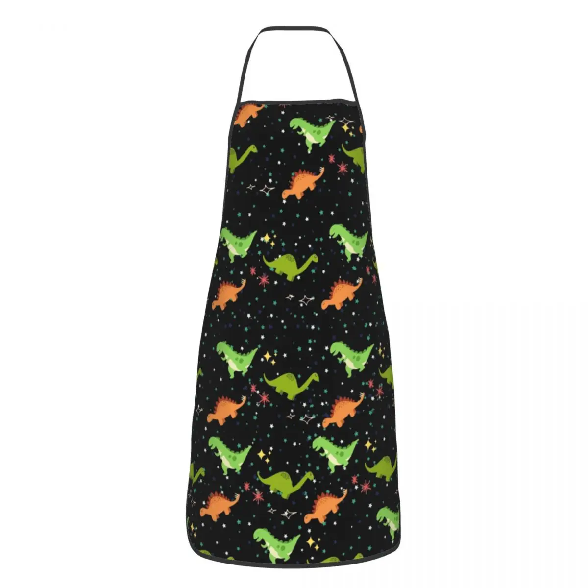 Cool Dinosaur Stars Pattern Apron for Women Men Unisex Bib Cartoon Kitchen Cooking Tablier Cuisine Chef Gardening