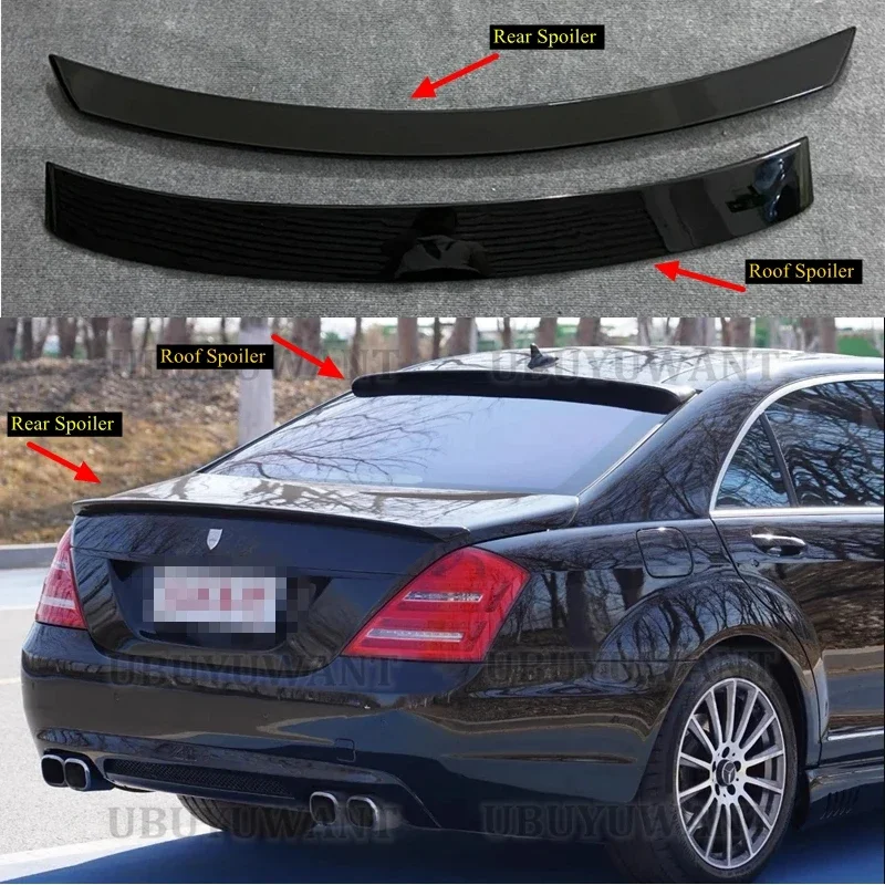 For Benz W221 2007-2013 Rear Roof Spoiler ABS Material Car Rear Wing For Benz W221 S300 S350 S400 S550 S600