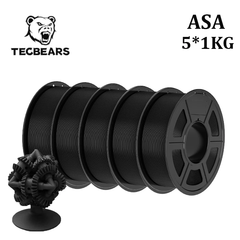 

Филамент TECBEARS ASA для 3D-принтеров, 1.75 мм, 5 кг/5 катушек, УФ-стойкий, всепогодный, без деформации, для FDM 3D-принтеров, для наружных работ