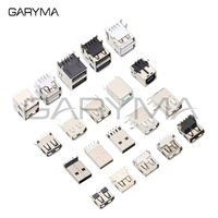 10Pcs USB 2.0 A Female Double Layer 90/180Degree DIP Straight Vertical Bend Connector PCB Mount Socket DIY Flat Charge Plug Jack