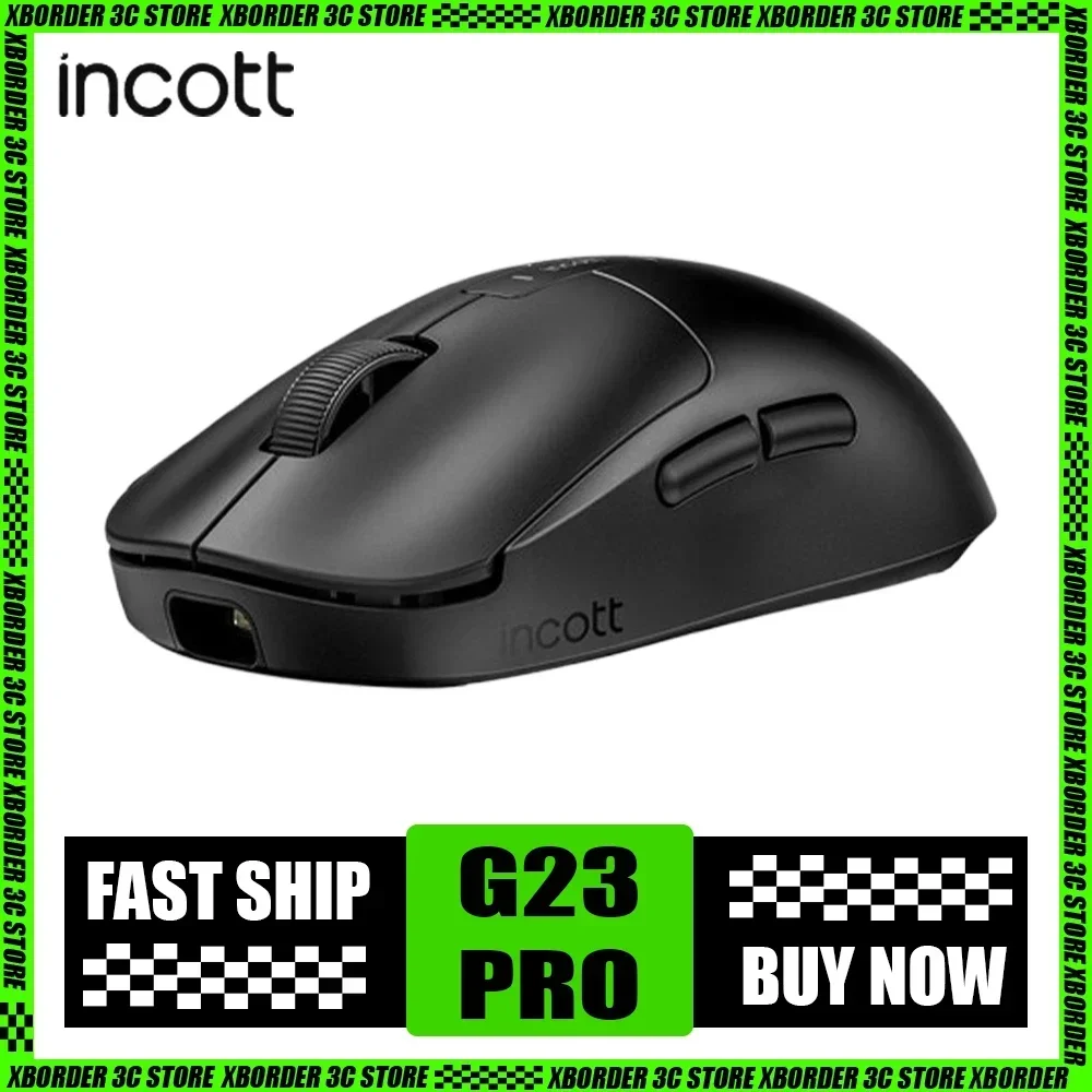 Incott G23 Pro Wireless Mouse 8K Paw3950 Dual Mode Fast Charge Ergonomics Gaming Mouse Hot Swap Office Pc Gamer Accessories Gift