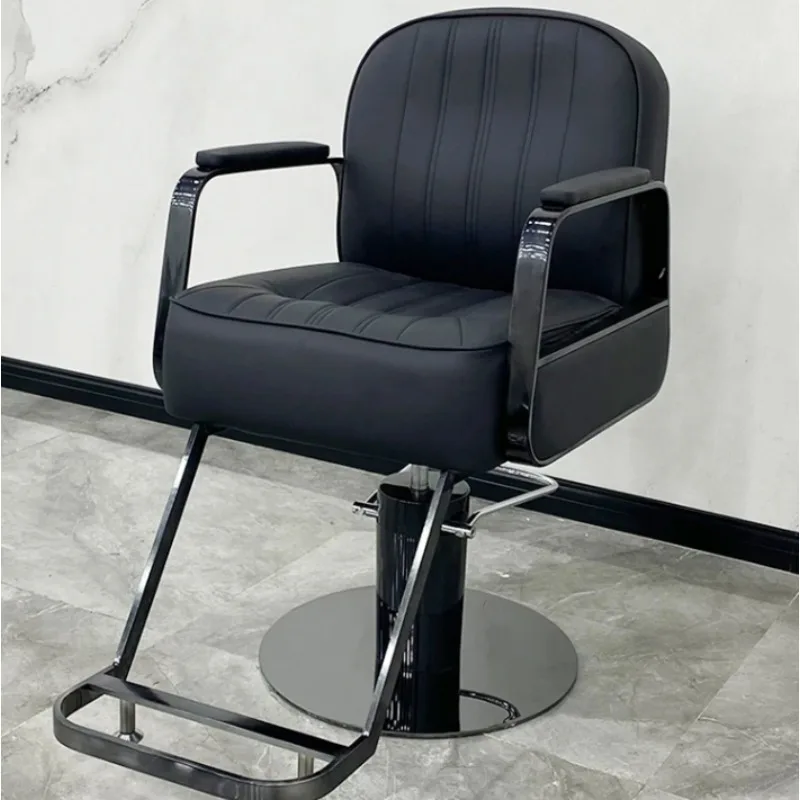 Chair With Wheels Black Heavy Duty Barber Swivel Vanity Salon Chairs For Professionals Styling Man Hairdressing Cadeira Shop Red