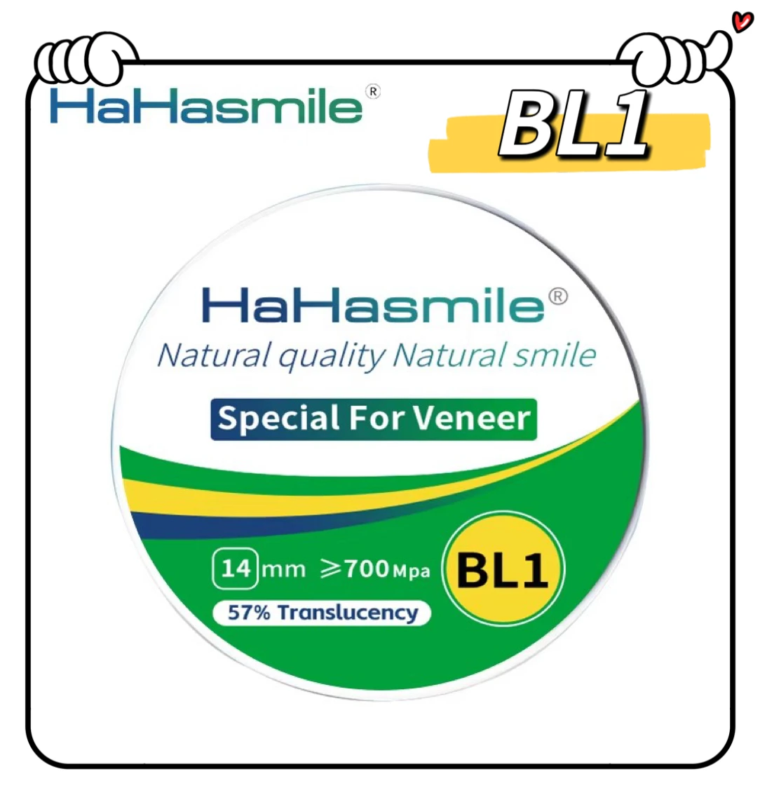 

Многослойные циркониевые блоки BL1 TT для шпона, высокоэстетического шпона, материал для стоматологической лаборатории, полупрозрачность 57%