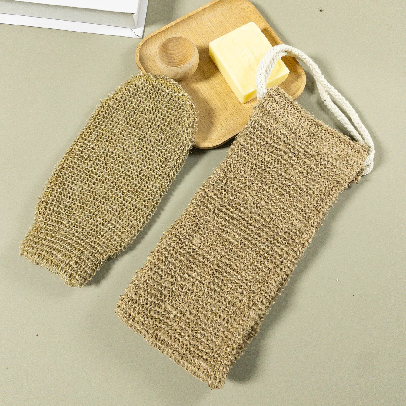 

Набор скрубберов для ванны и спины, 1 комплект, отшелушивающая варежка для ухода за телом из натурального джута на растительной основе и шайба для спины для ежедневного очищения