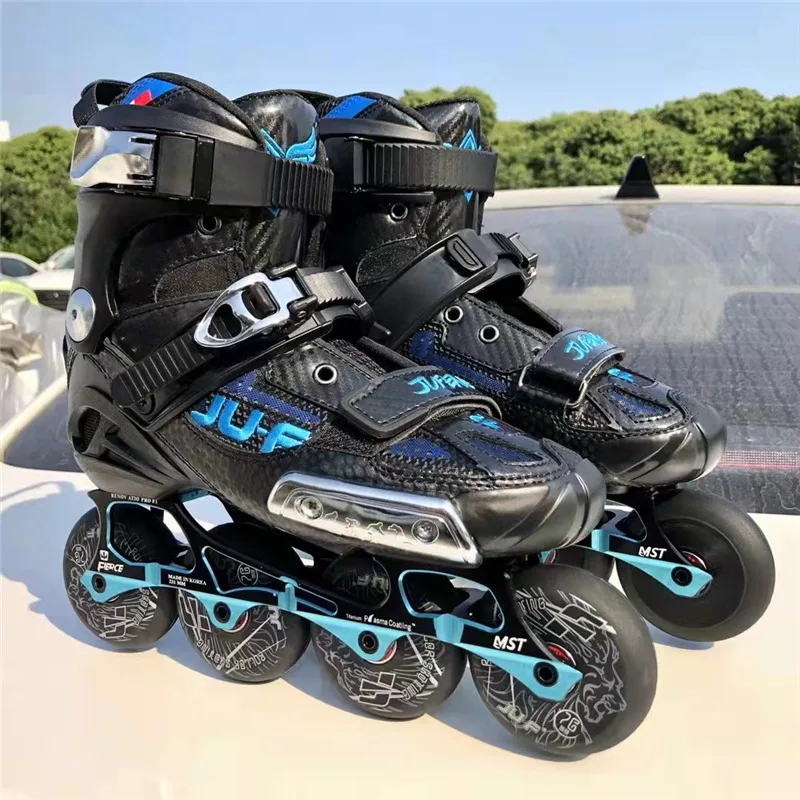 Dikkere Boot Volwassenen Eu 35 Tot 43 Slalom Fsk Slide Schaatsen Schoenen Voor Professionele Inline Skates Patines 85A Pu 7075 rockered Frame