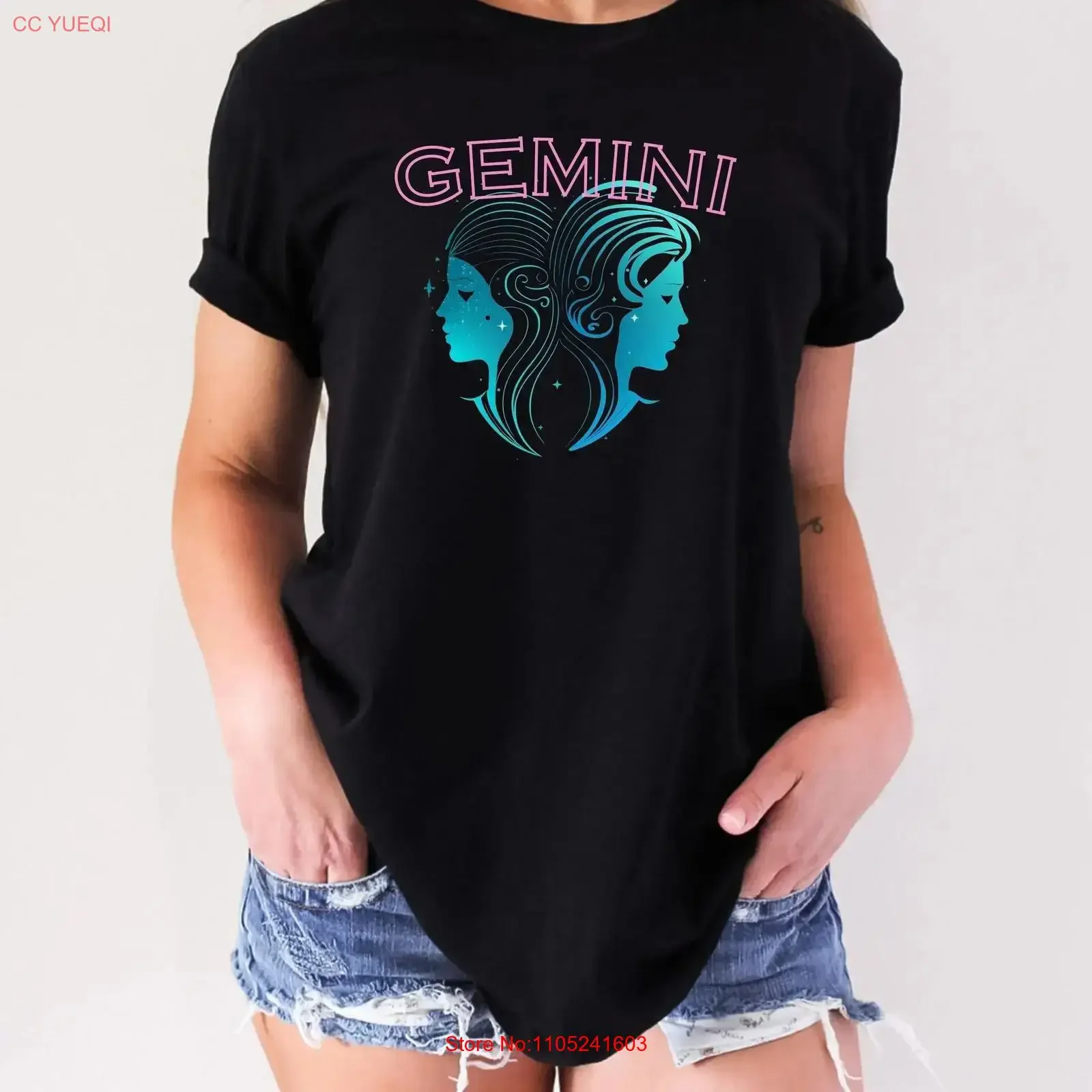Gemini T Shirt Birthday Women's Woman Girl Star Sign Horoscope For vintage Washed Soft homme Casual designer clothes fashion