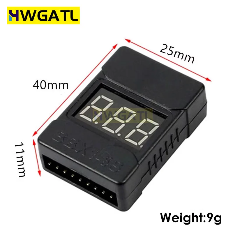 HWGATL BX100 1-8S Lipo Battery Voltage Tester/ Low Voltage Buzzer Alarm/ Battery Voltage Checker with Dual Speakers